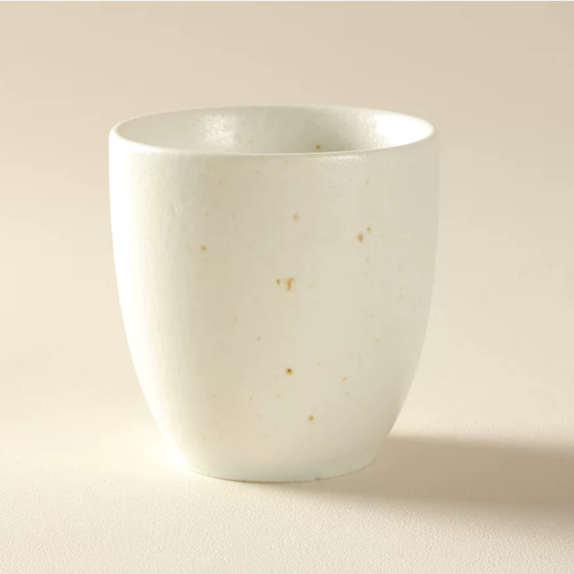 Minimalist Stoneware Tea Cup | Artisan Ceramic 220ml Small Sipping Cup in Sandstone White