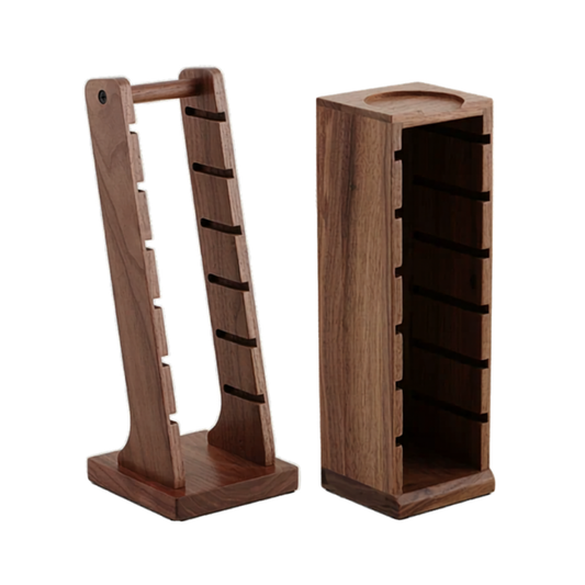 Walnut Wood Portafilter Basket Organiser Stand for 58mm 54mm 53mm 51mm