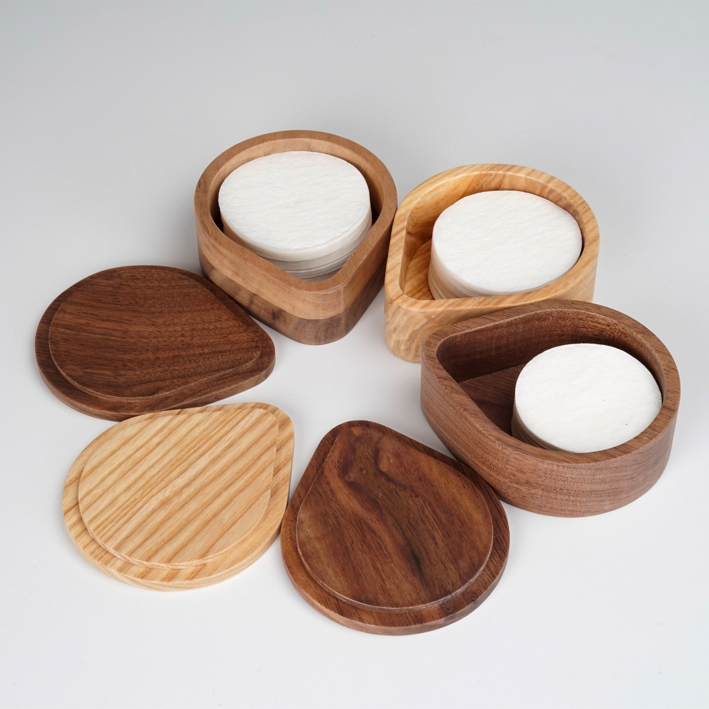 Wooden Round Coffee Paper Filters Holder