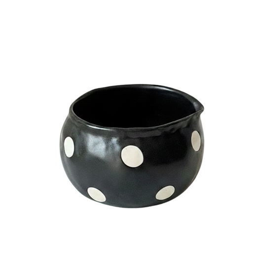 Black Polka Dots Matcha Tea Bowl