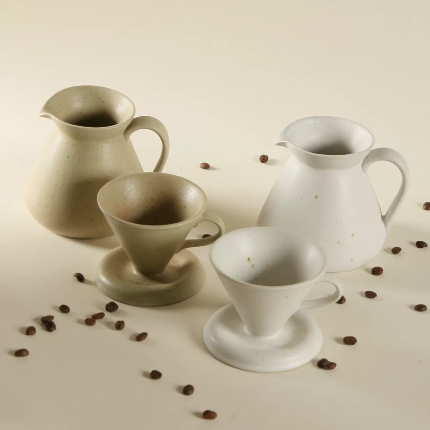 Minimalist Stoneware Pour-Over Coffee Set