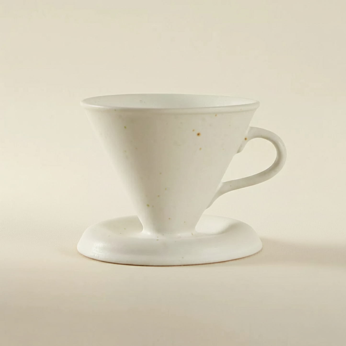 Minimalist Stoneware Pour-Over Coffee Dripper in Sandstone White