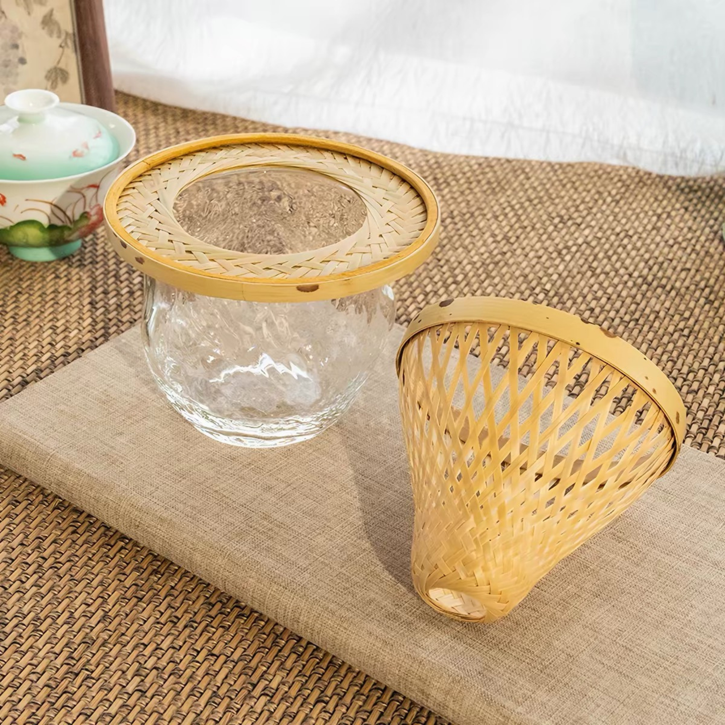 Artisan Handwoven Bamboo Coffee Dripper Set