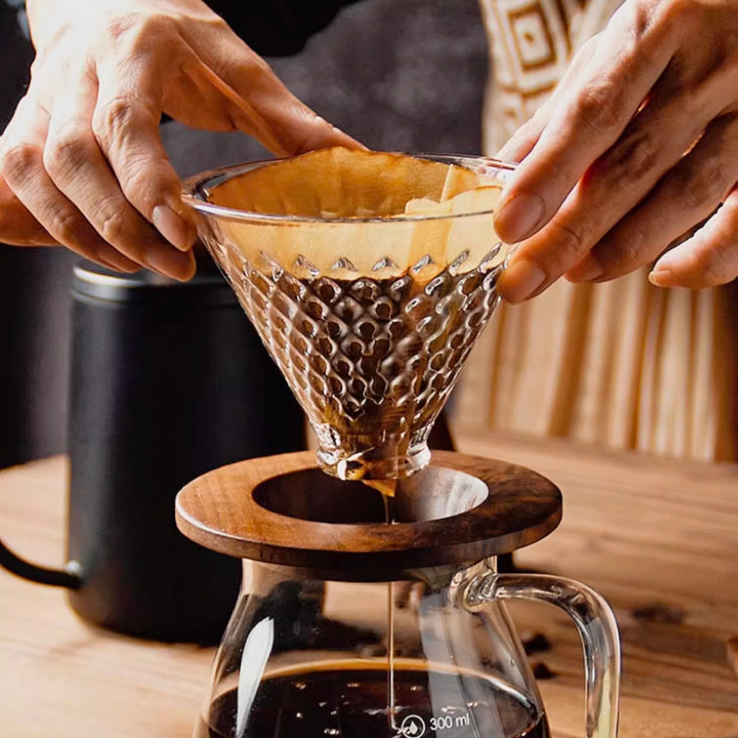 Handblown Glass Coffee Dripper Set