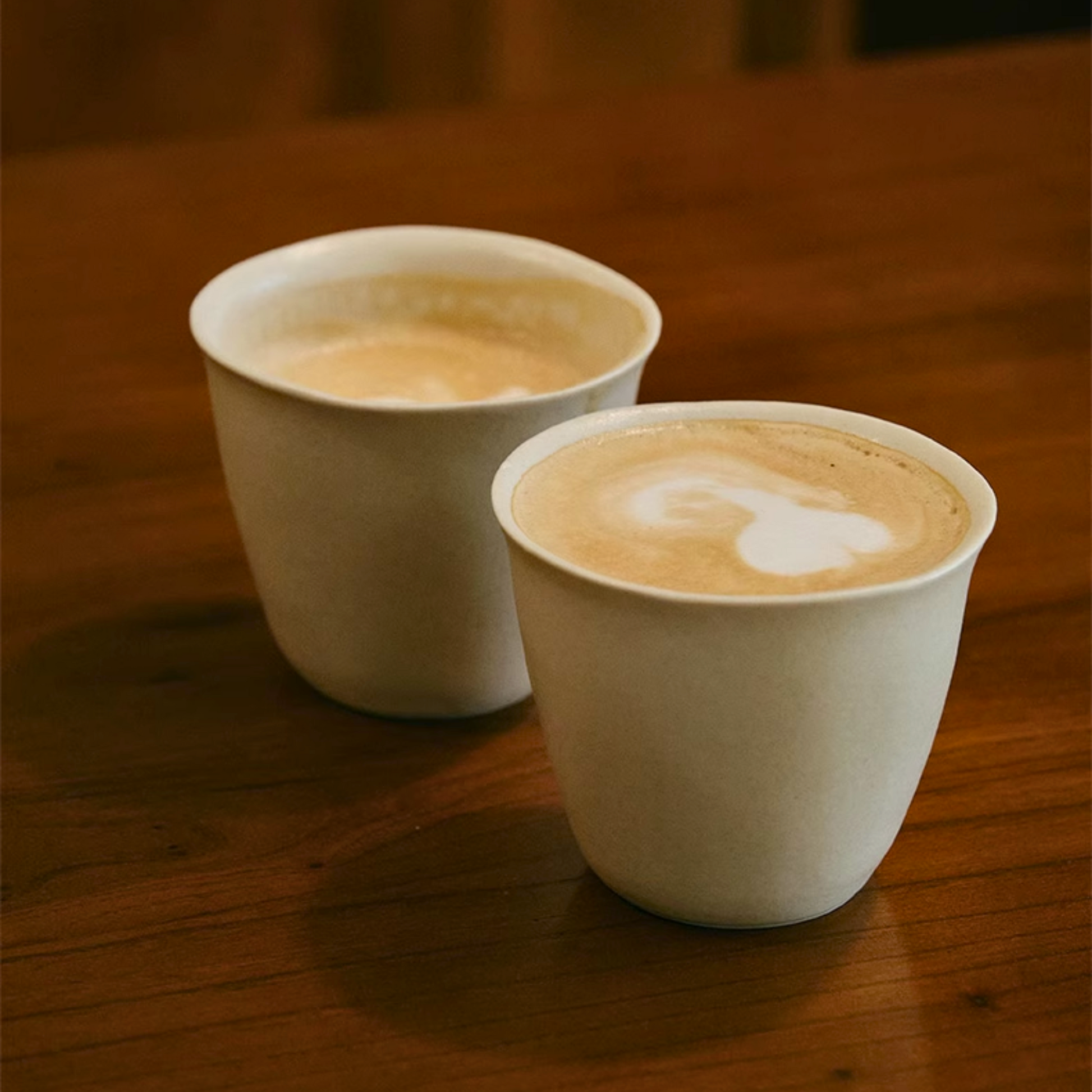 180ml / 6oz Handmade Ceramic Flat White Cups Set, Perfect Gift for housewarming or new home barista.