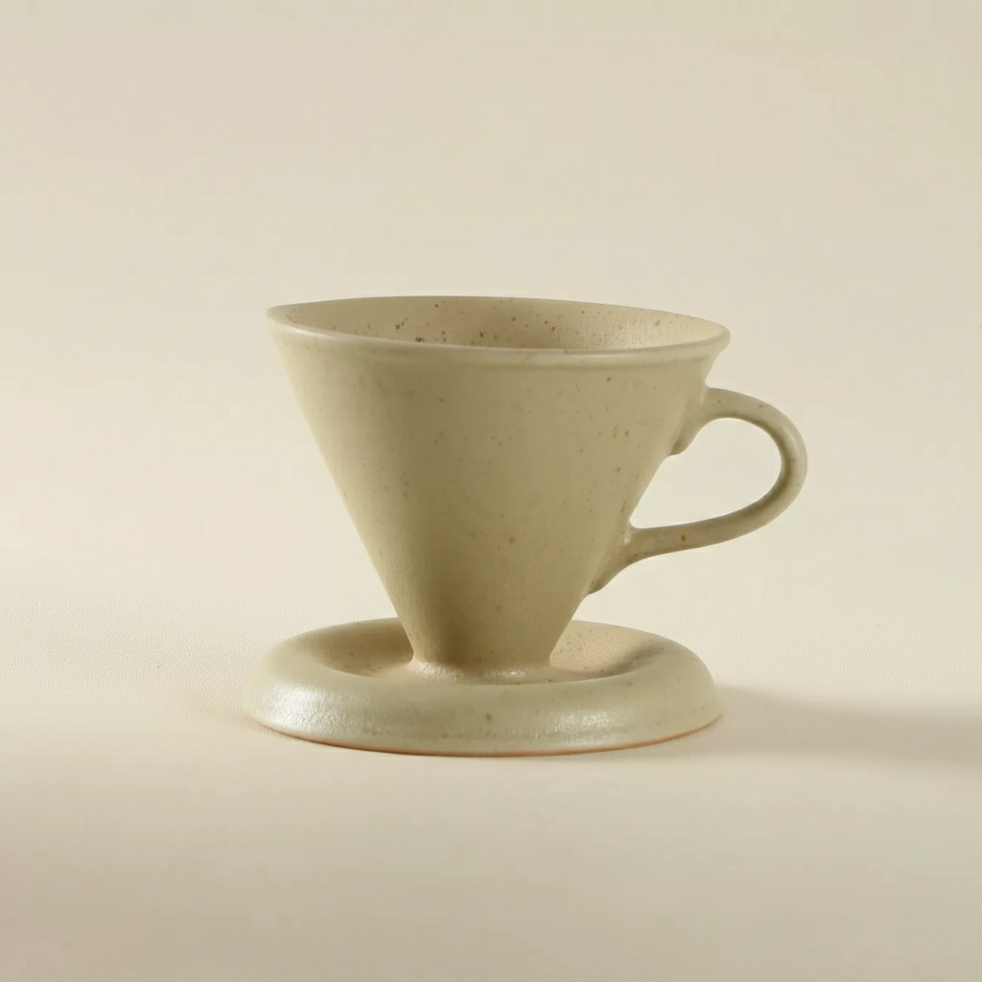 Minimalist Stoneware Pour-Over Coffee Dripper in Sage Ash