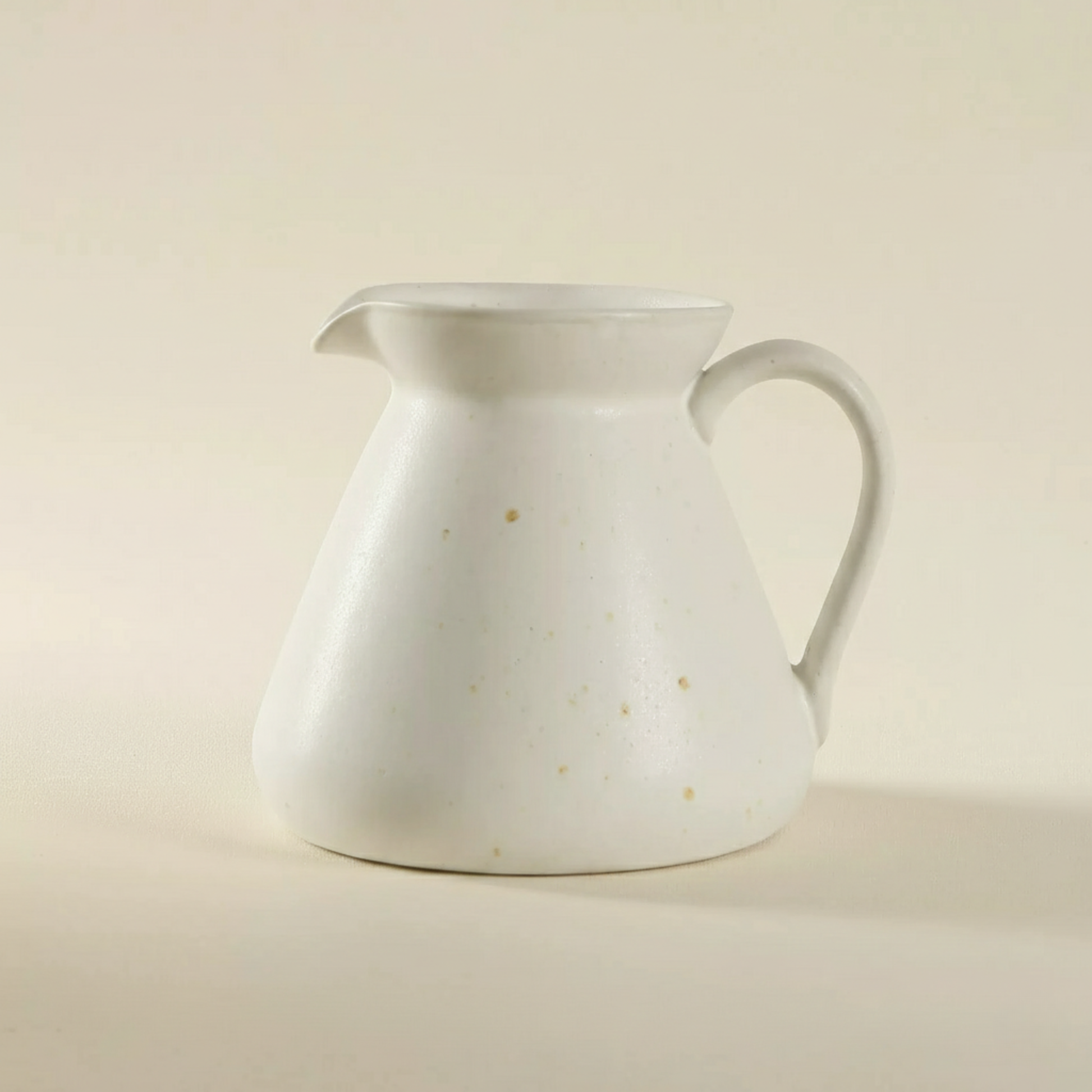 Minimalist Stoneware Pour-Over Coffee Server Pot in Sandstone White