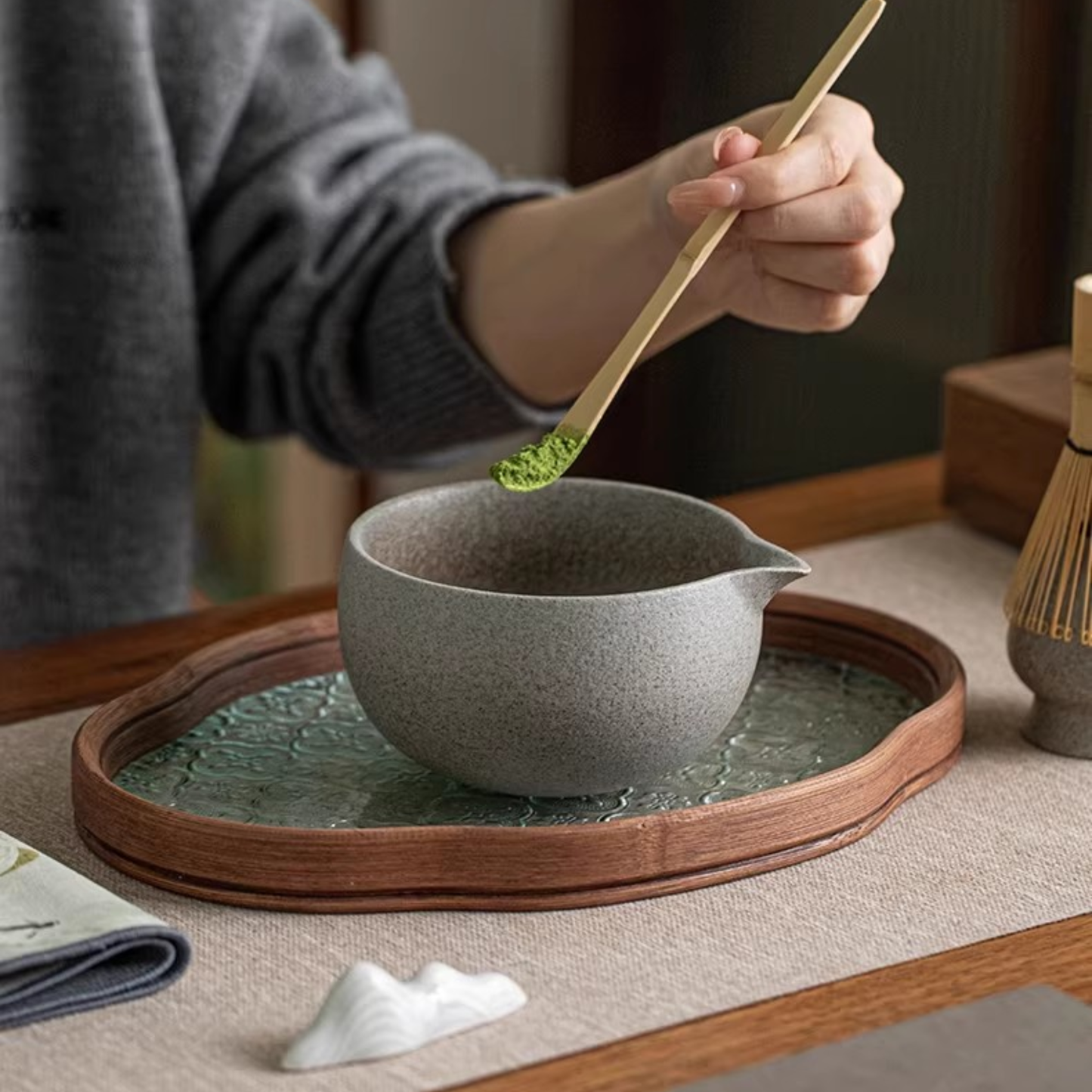 9-Piece Stoneware Matcha Set | Kiln-Fired Japanese Matcha Ceremony Essentials
