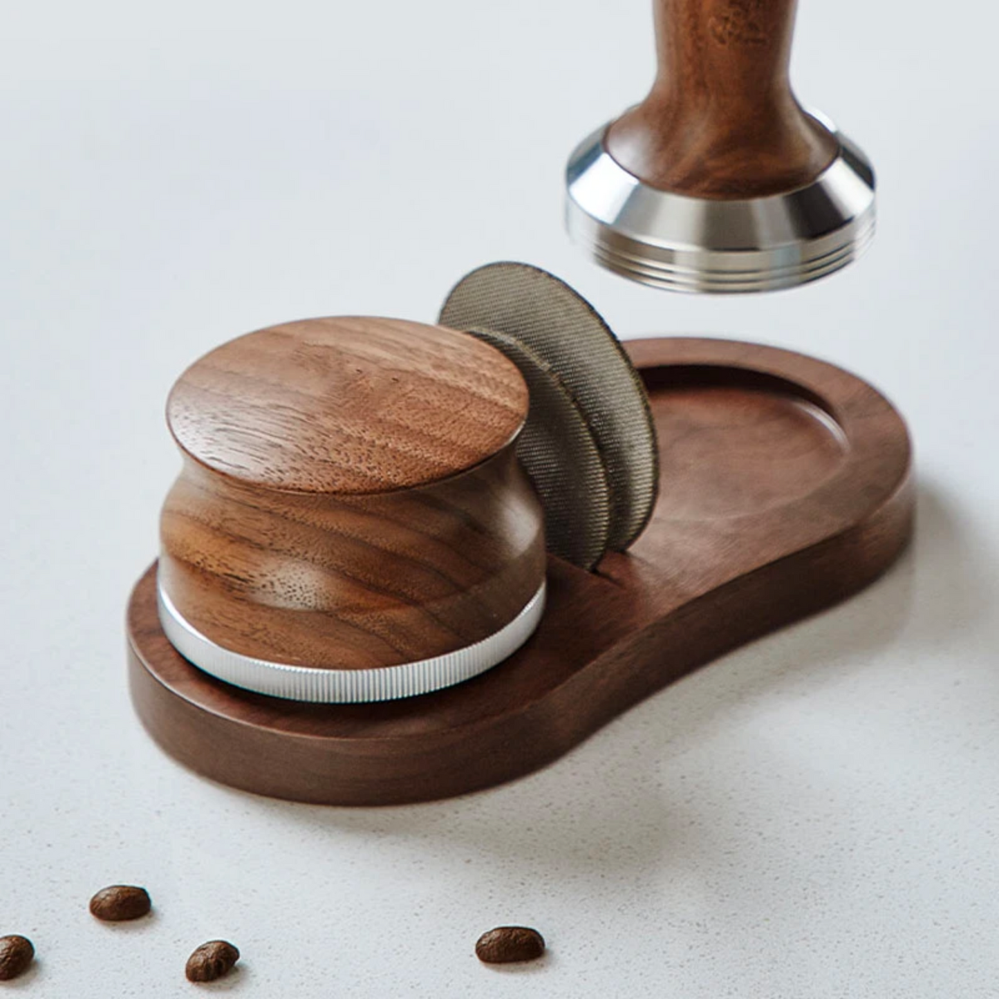 Wooden Barista Coffee Tamper and Puck Screen Holder