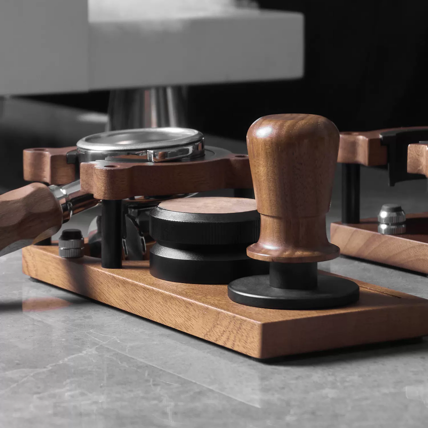 Sapele Wood Tamper Station for 51-58mm Coffee Tamper & Distributor