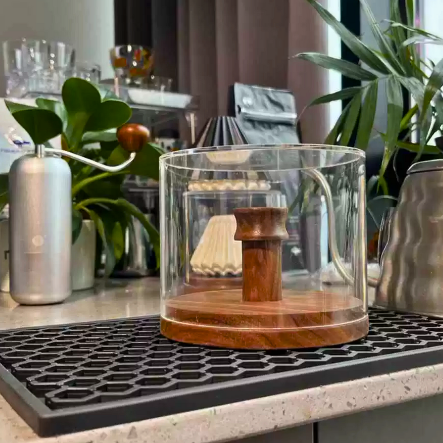 Walnut Wood Wave Paper Filter Holder