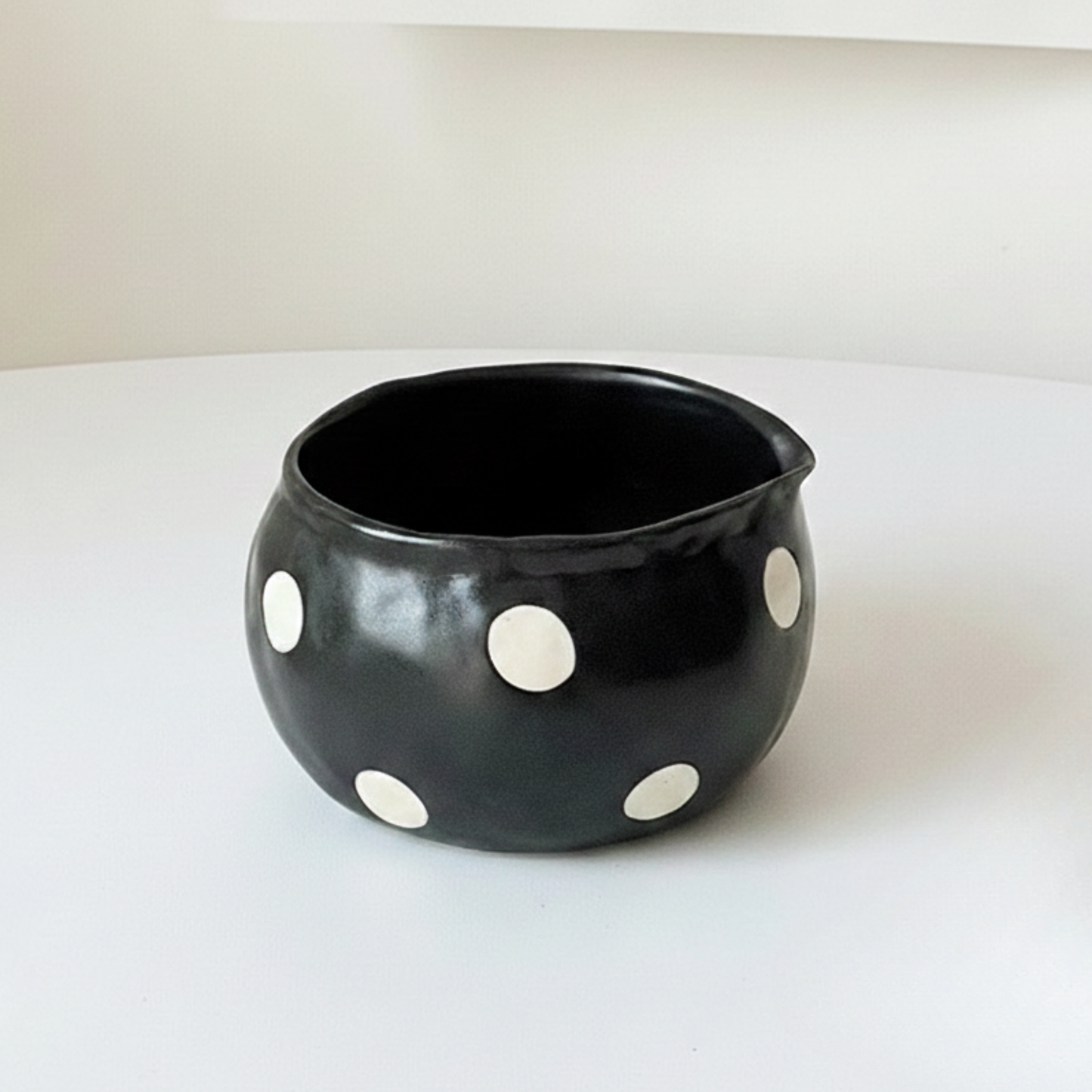 Black Polka Dots Matcha Tea Bowl