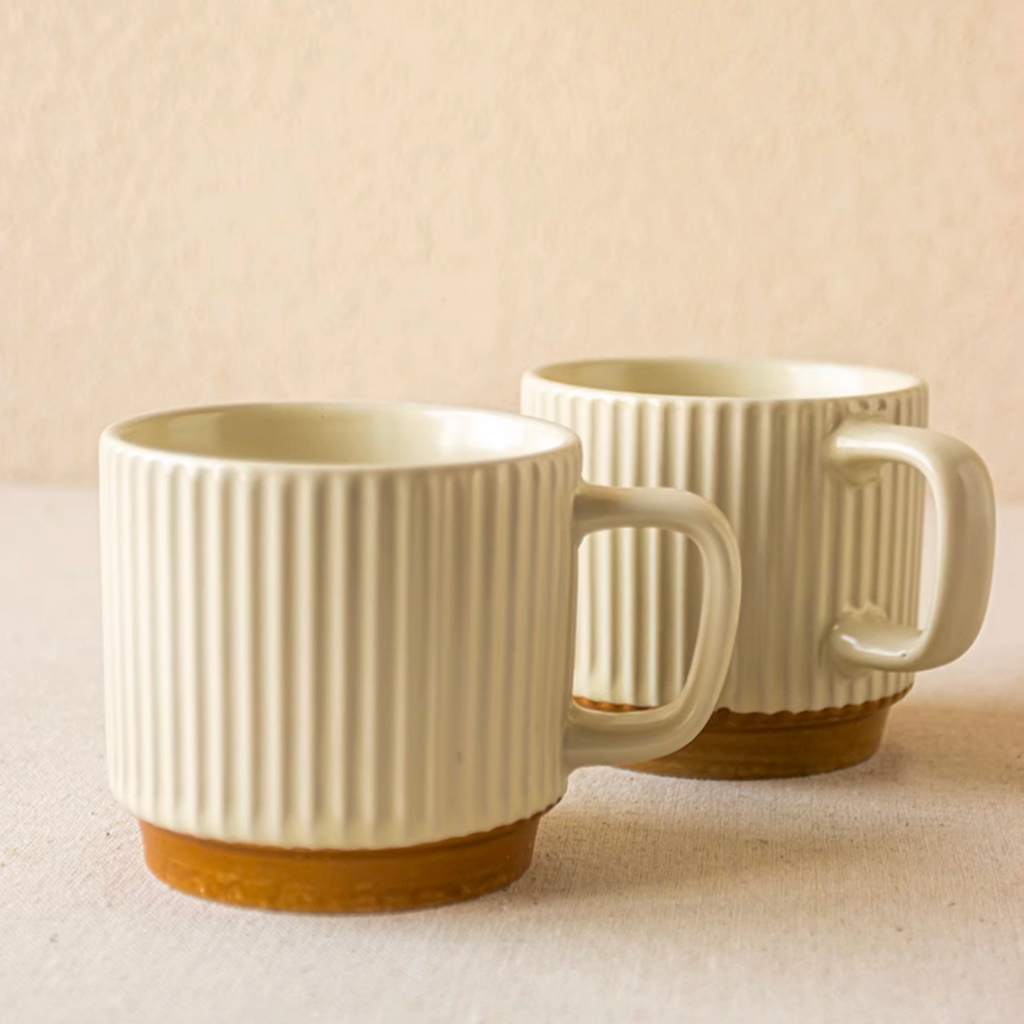 Ribbed Ceramic Mug