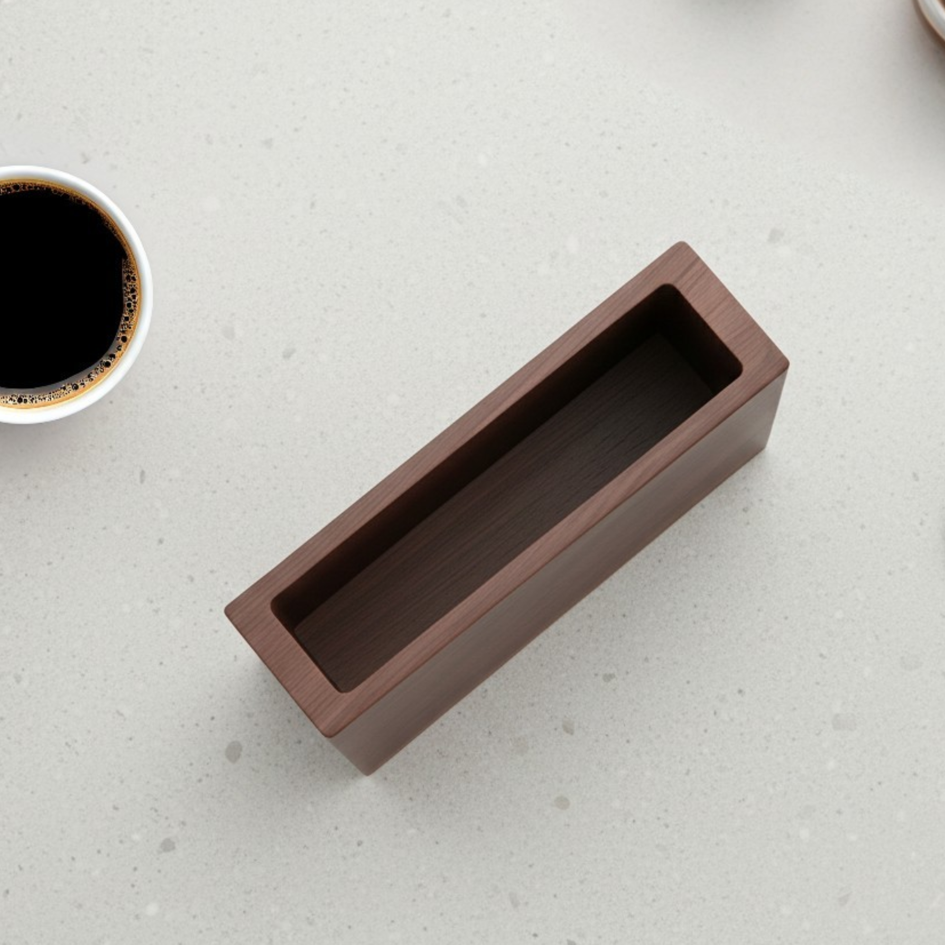 Handcrafted solid wood V60 filter paper holder for home coffee bar, fits V01 and V02 pour over filters, elegant walnut or cherry wood design