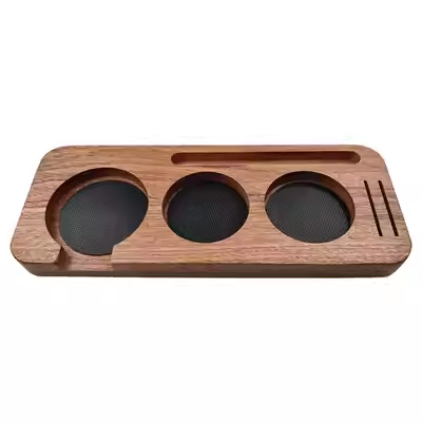 Wooden Coffee Tamper Holder with Puck Screen Slot