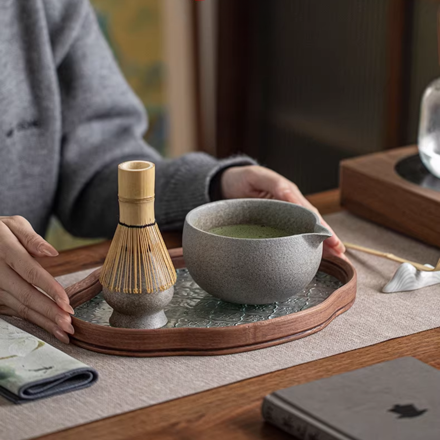 9-Piece Stoneware Matcha Set | Kiln-Fired Japanese Matcha Ceremony Essentials