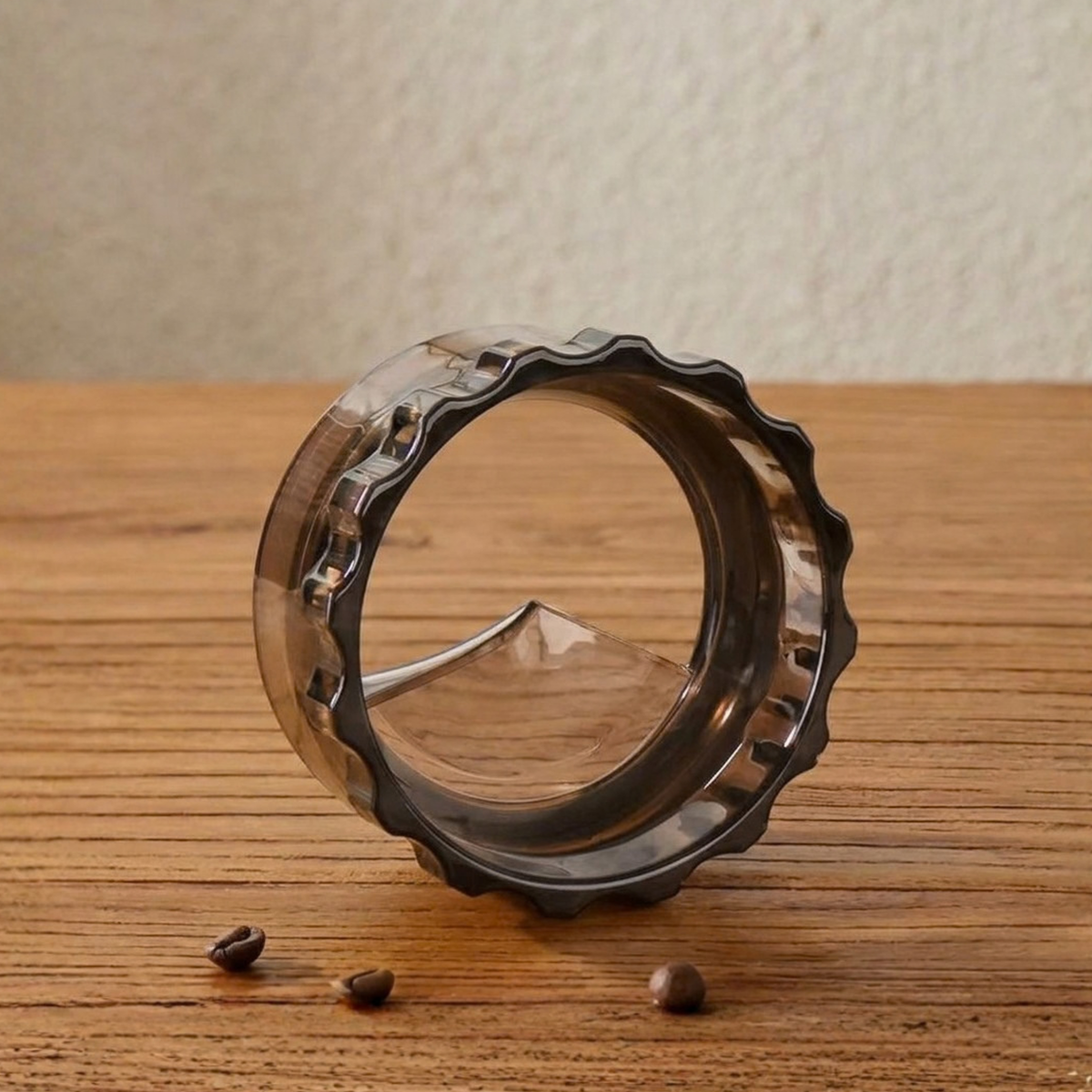 Dark Moka Pot rotary dosing funnel and coffee grounds distributor
