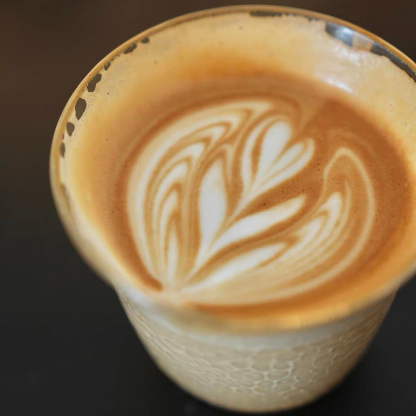 Hammered Glass Coffee Cup