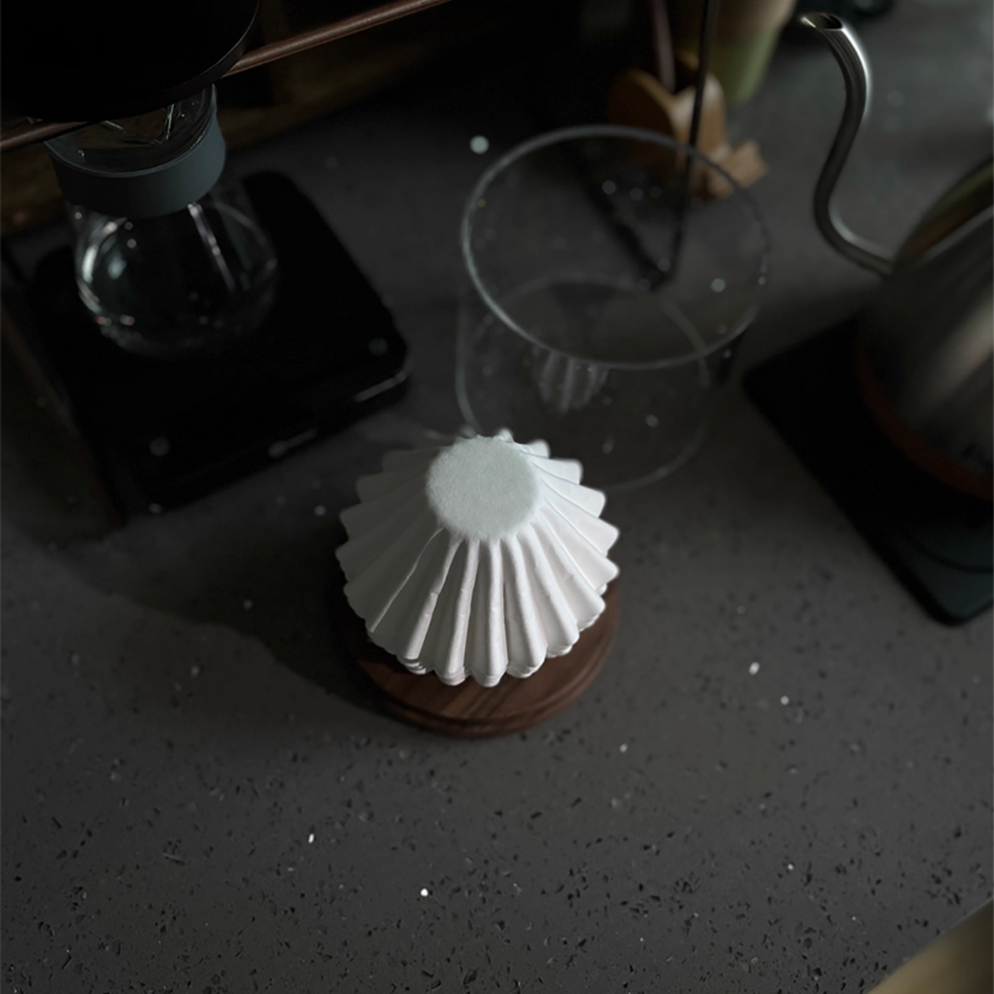 Walnut Wood Wave Paper Filter Holder