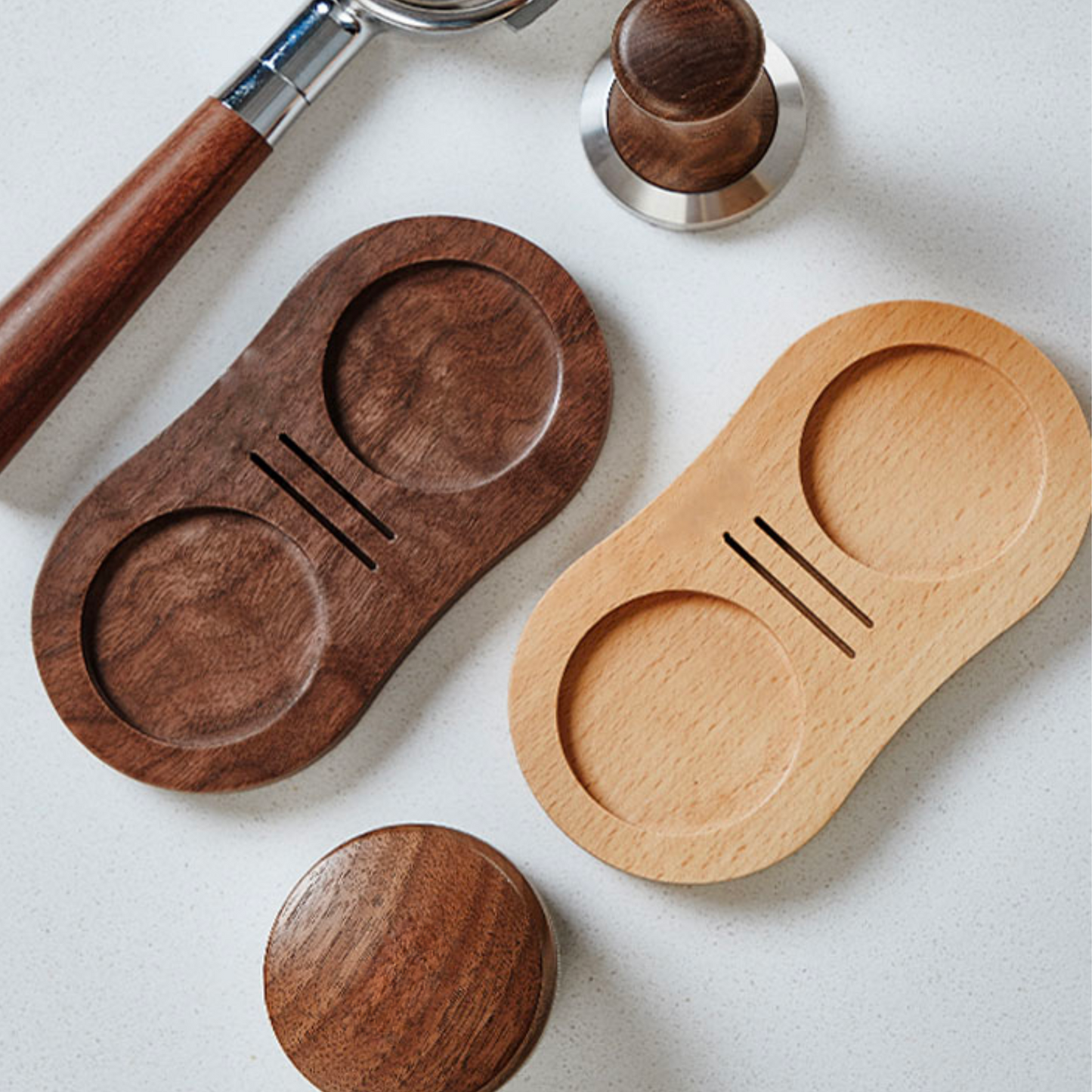 Wooden Barista Coffee Tamper and Puck Screen Holder