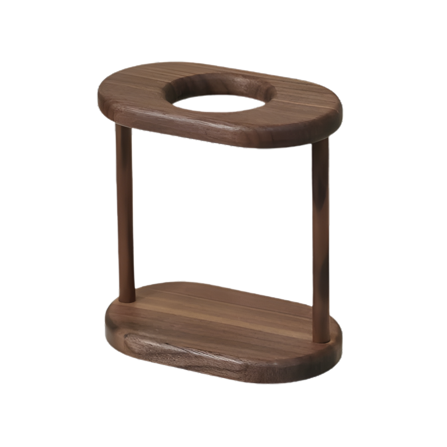 Pour over coffee dripper stand in natural walnut wood, minimalist coffee stand for 1-2 cup brewing
