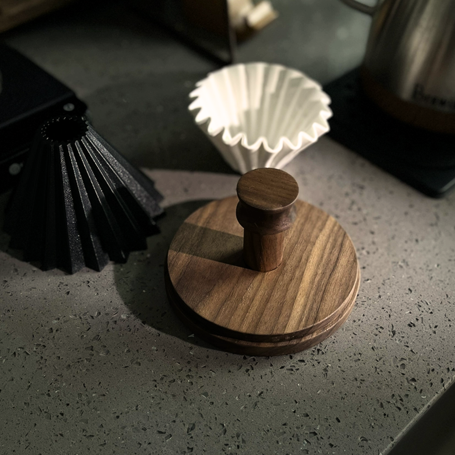 Walnut Wood Basket Coffee Filter Holder