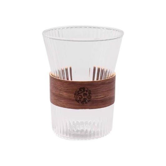 Japanese Style Ripple Glass With Bamboo Sleeve