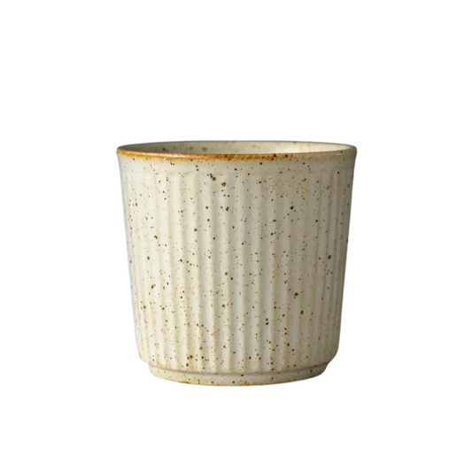 Scandi Latte Cup Classic Ribbed Ceramic Cups Set